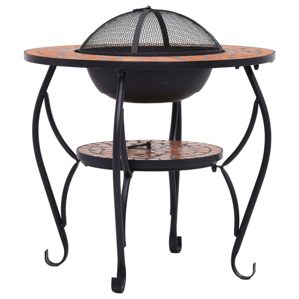 Terrakotta-Mosaiktisch mit Feuerstelle Davarpana 68cm (Keramik)