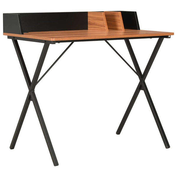 Schreibtisch Aouni, schwarz und braun, 80x50x84cm