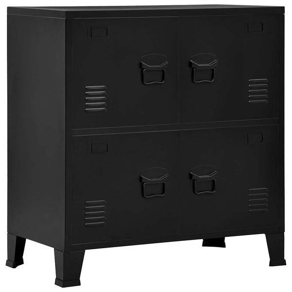 Schwarze industrielle Aufbewahrungstruhe Ioska 75x40x80cm (Stahl)