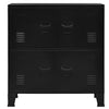 Schwarze industrielle Aufbewahrungstruhe Ioska 75x40x80cm (Stahl)