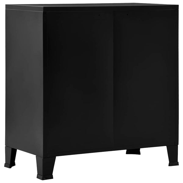 Schwarze industrielle Aufbewahrungstruhe Ioska 75x40x80cm (Stahl)