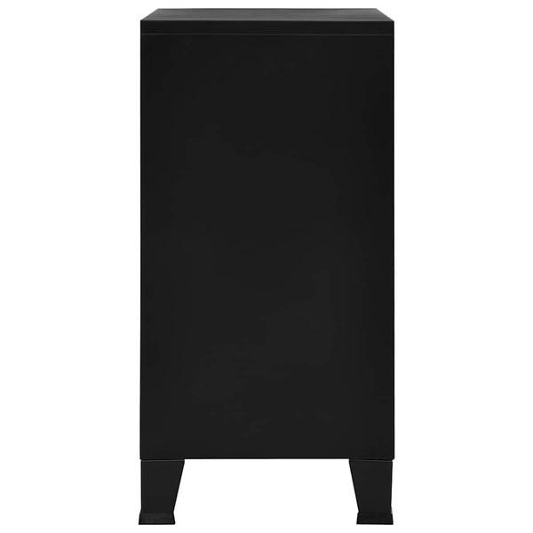 Schwarze industrielle Aufbewahrungstruhe Ioska 75x40x80cm (Stahl)