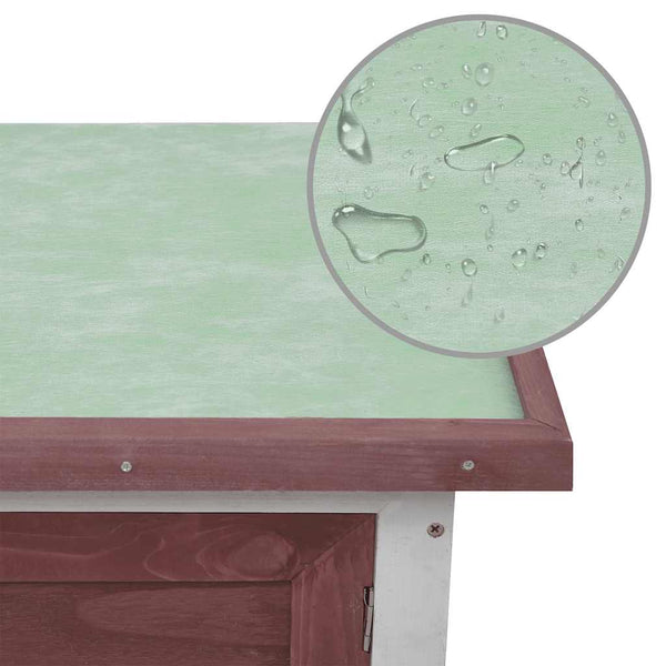 Brauner Kaninchen-Außenstall Yvona 1 Etage (Holz)