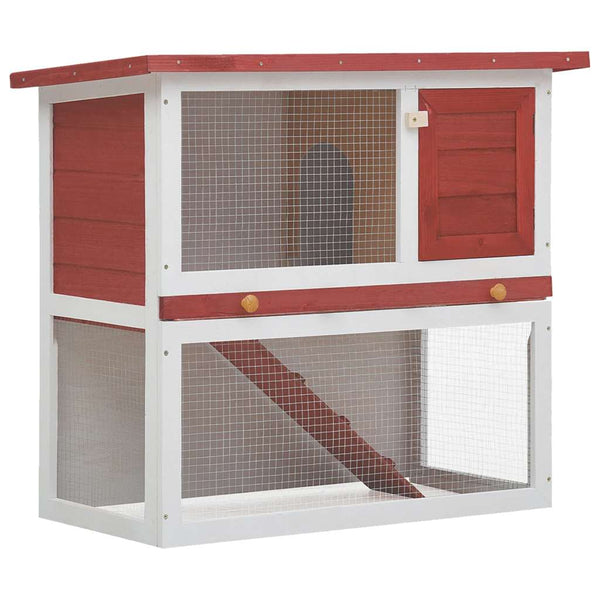 Roter Kaninchen-Freilauf Sandusa (1 Tür, Holz)