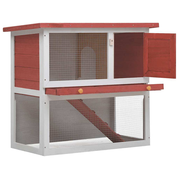 Roter Kaninchen-Freilauf Sandusa (1 Tür, Holz)