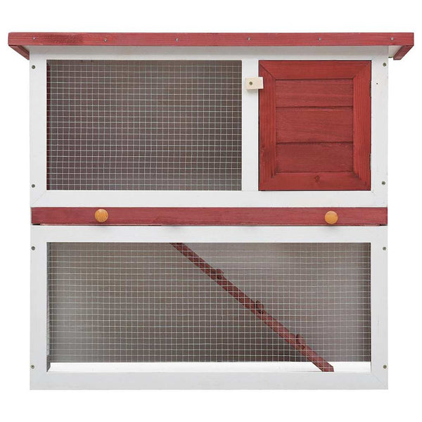 Roter Kaninchen-Freilauf Sandusa (1 Tür, Holz)