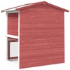 Roter Kaninchen-Freilaufstall Putz (3 Türen, Holz)