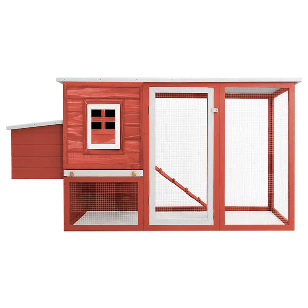 Roter Hühnerauslauf Libria (mit 1 Legenest, Holz)