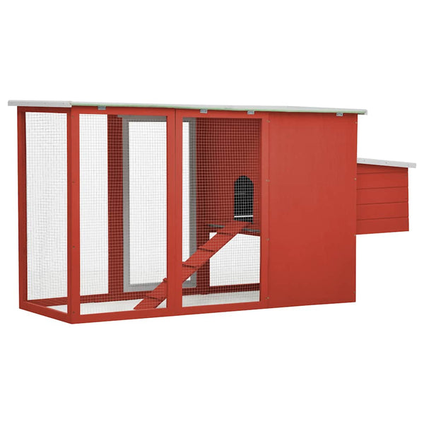 Roter Hühnerauslauf Libria (mit 1 Legenest, Holz)
