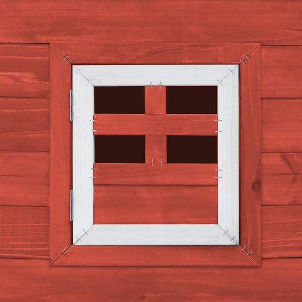 Roter Hühnerauslauf Libria (mit 1 Legenest, Holz)