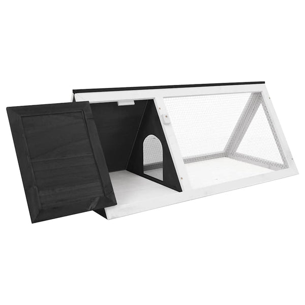 Grauer Tierkäfig/Hasenstall Evlampe (Holz)