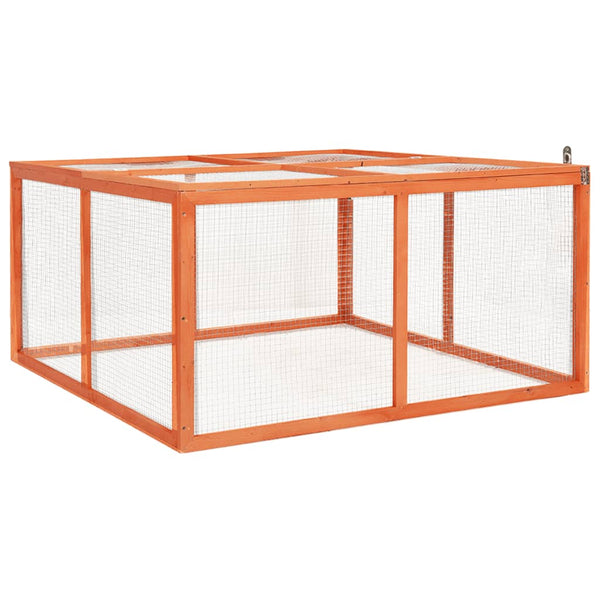 Kaninchenstall aus massivem Holz Irodita 124x120x60cm