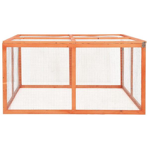 Kaninchenstall aus massivem Holz Irodita 124x120x60cm