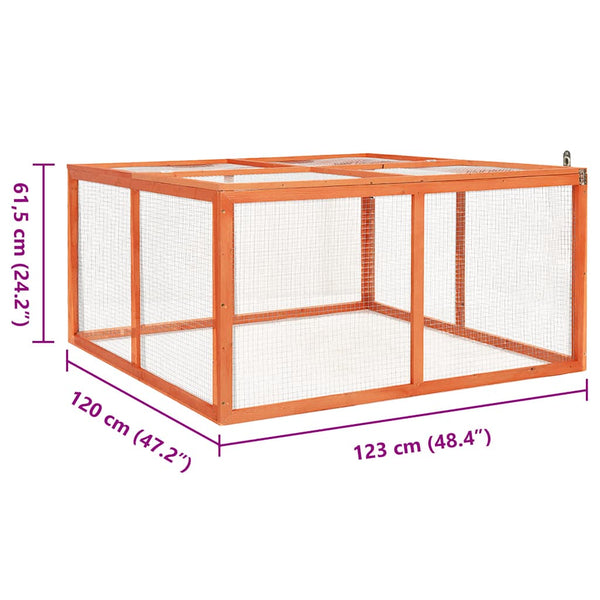 Kaninchenstall aus massivem Holz Irodita 124x120x60cm