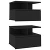 Schwebende Nachttische Zubaidi, Schwarz, 40x31x27cm (2er-Set aus Holz)