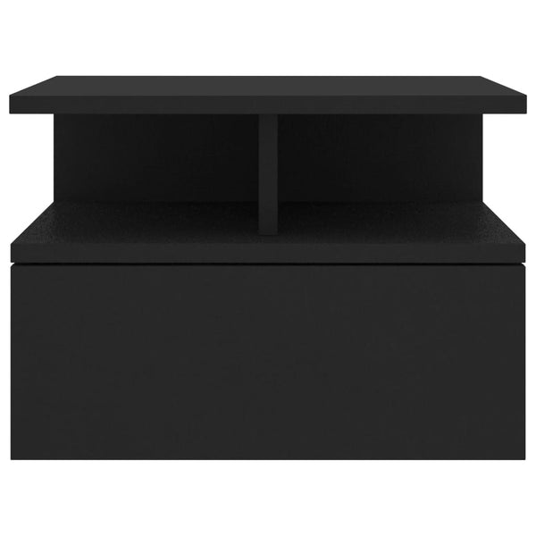 Schwebende Nachttische Zubaidi, Schwarz, 40x31x27cm (2er-Set aus Holz)