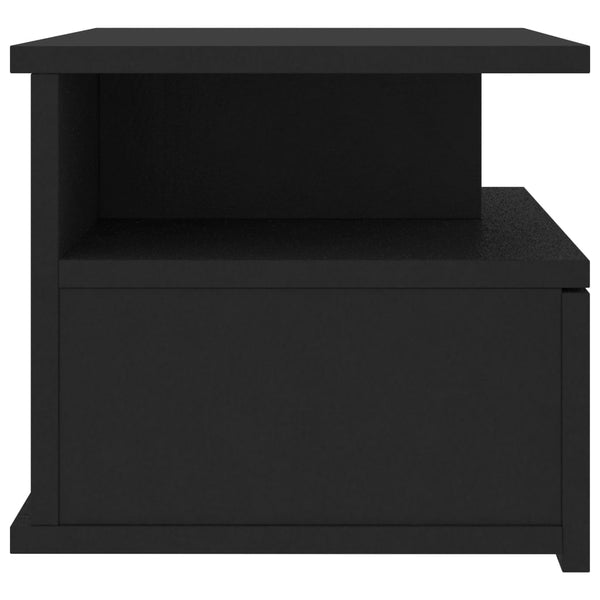Schwebende Nachttische Zubaidi, Schwarz, 40x31x27cm (2er-Set aus Holz)