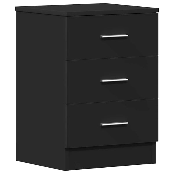 Nachttisch Hassan 38x35x56cm Schwarz (Spanplatte)