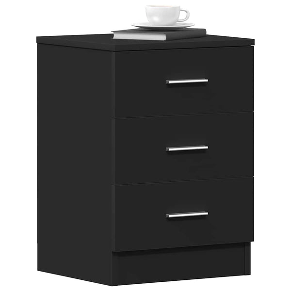 Nachttisch Hassan 38x35x56cm Schwarz (Spanplatte)