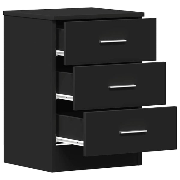Nachttisch Hassan 38x35x56cm Schwarz (Spanplatte)
