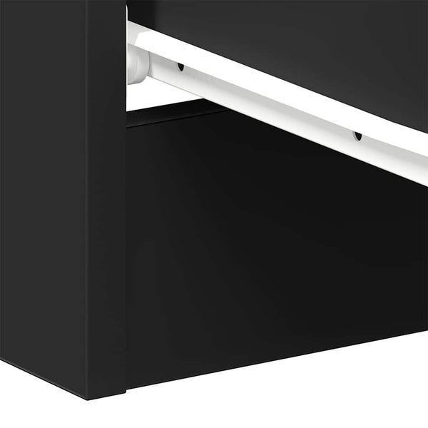 Nachttisch Hassan 38x35x56cm Schwarz (Spanplatte)