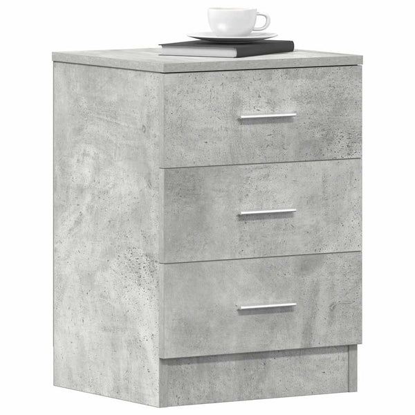 Nachttisch Hassan in Betongrau 38x35x56cm (Holz)