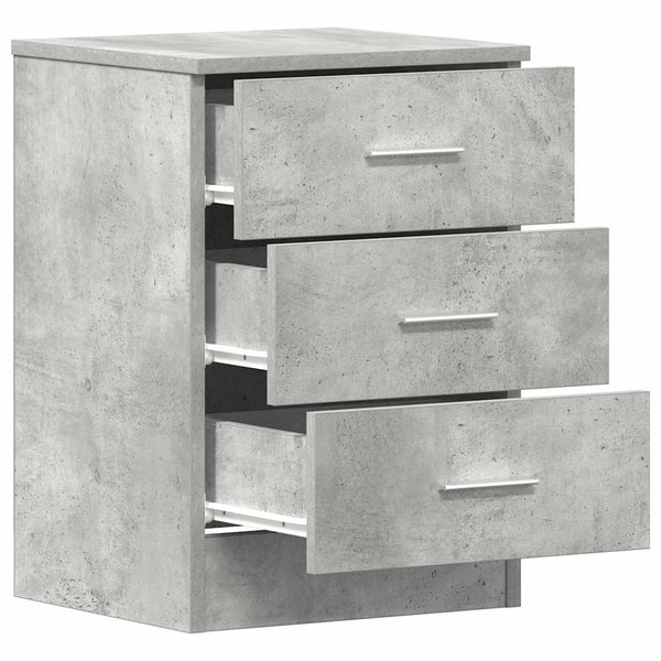 Nachttisch Hassan in Betongrau 38x35x56cm (Holz)