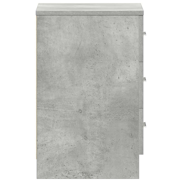 Nachttisch Hassan in Betongrau 38x35x56cm (Holz)
