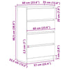 Weiße Kommode Nance 60x35x98,5cm (Holz)