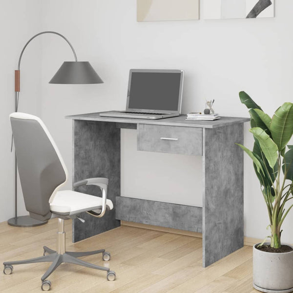 Betongrauer Schreibtisch Febronia 100x50x76cm (Holz)