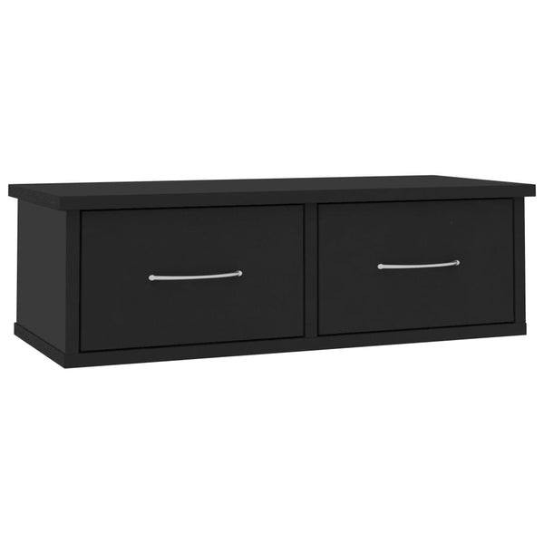 Schwarzes Wandregal Yeno 60x26x18,5cm (Holz)