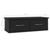 Schwarzes Wandregal Yeno 60x26x18,5cm (Holz)