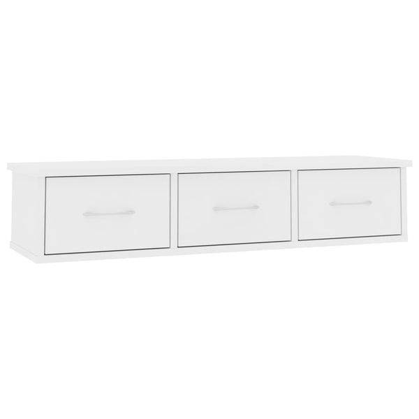 Weißes Wandregal Selvia 88x26x18,5cm (Holz)