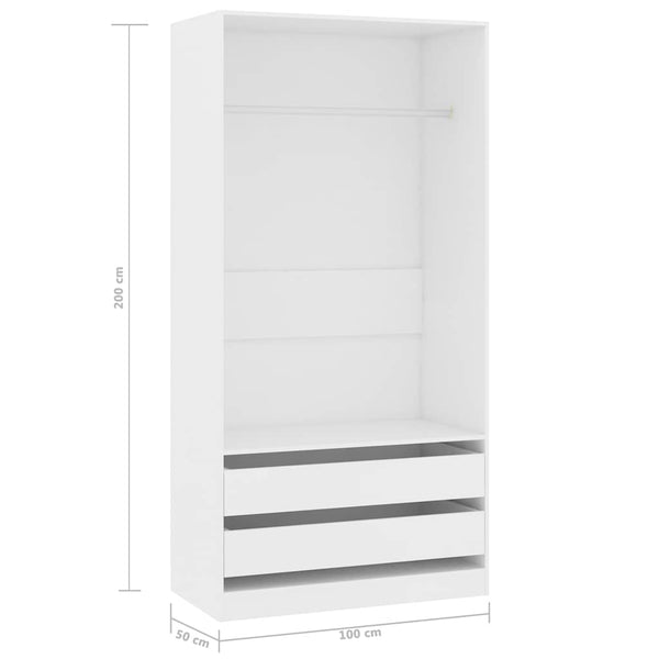 Onal Kleiderschrank 100x50x200cm weiß (Holz)