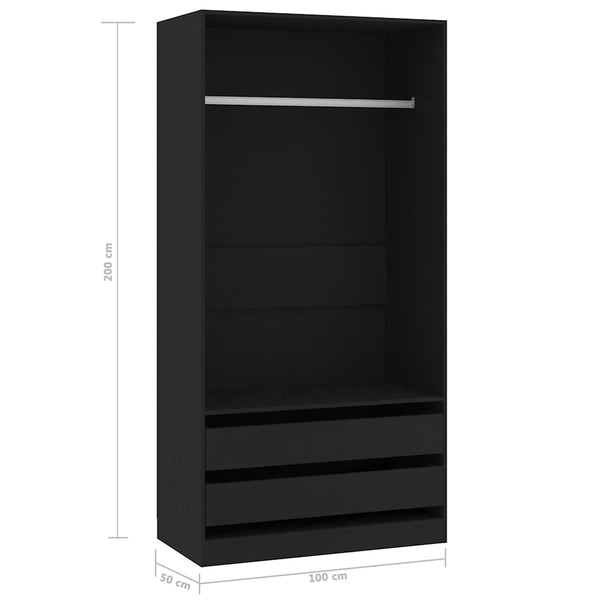 Ich habe einen schwarzen Kleiderschrank 100x50x200cm (aus Holz).