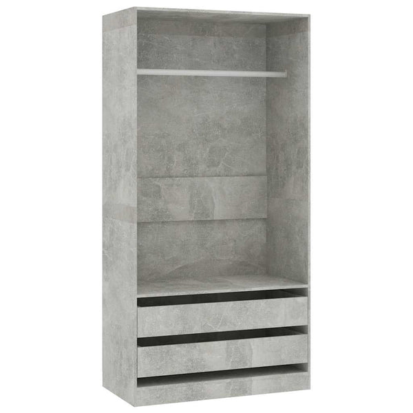 Betoninharmaa vaatekaappi Onal 100x50x200cm (puinen)