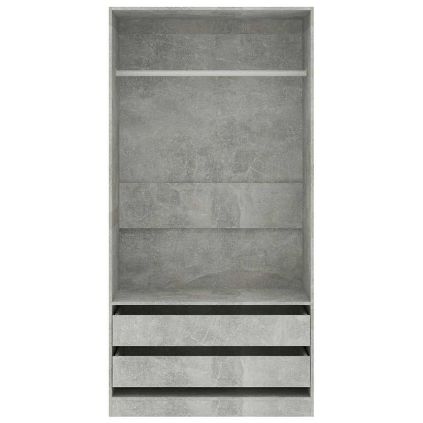 Betoninharmaa vaatekaappi Onal 100x50x200cm (puinen)