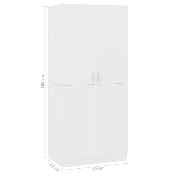Weißer Kleiderschrank Altobrando 80x52x180cm (Holz)