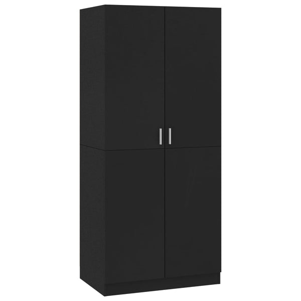 Schwarzer Kleiderschrank Altobrando 80x52x180cm (Holz)