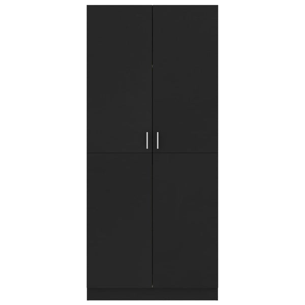 Schwarzer Kleiderschrank Altobrando 80x52x180cm (Holz)