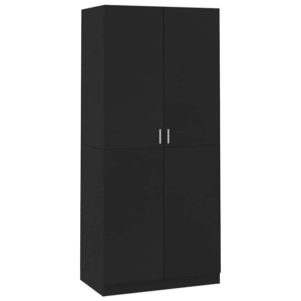 Schwarzer Kleiderschrank Pirus 90x52x200cm (Holz)