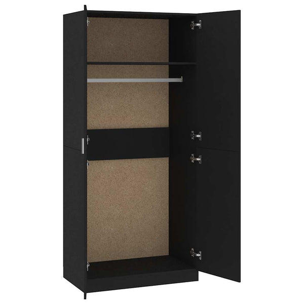 Schwarzer Kleiderschrank Pirus 90x52x200cm (Holz)