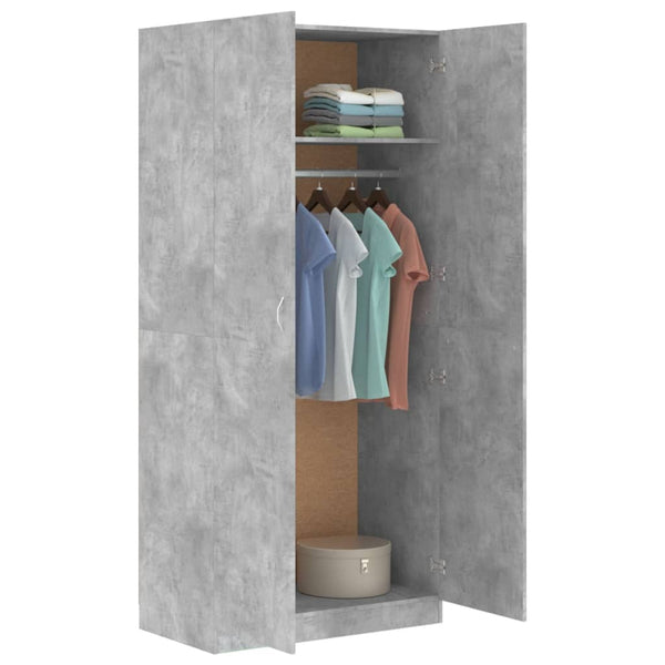 Kleiderschrank Pirus, betonfarben, 90x52x200cm (Holz)