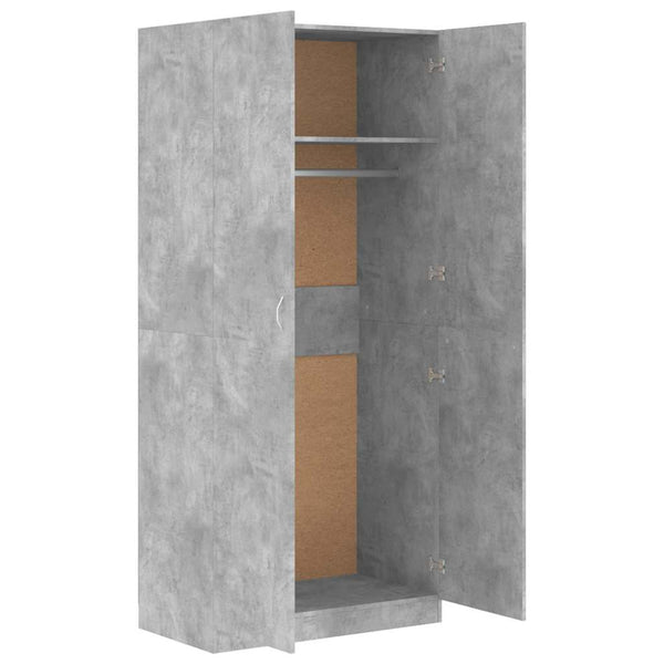 Kleiderschrank Pirus, betonfarben, 90x52x200cm (Holz)