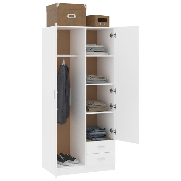 Weißer Kleiderschrank Adelheid 80x52x180cm (Holz)