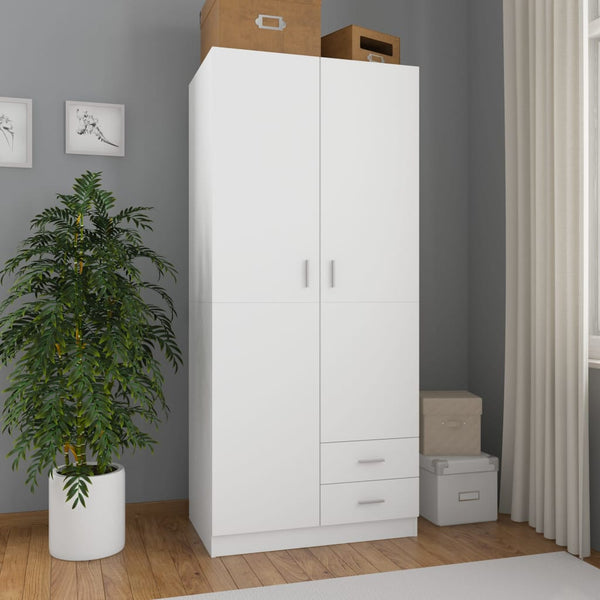 Weißer Kleiderschrank Adelheid 80x52x180cm (Holz)