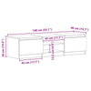 Schwarzes TV-Möbel Constanze 140x40x35,5cm (Holz)