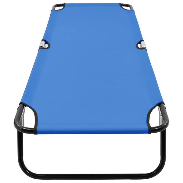 Blauer klappbarer Sonnenliegestuhl Margarinta (Stahl)
