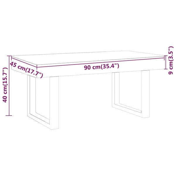 Couchtisch Stancutu grau und schwarz 90x45x40cm (MDF und Eisen)