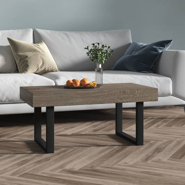 Couchtisch Stancutu grau und schwarz 90x45x40cm (MDF und Eisen)